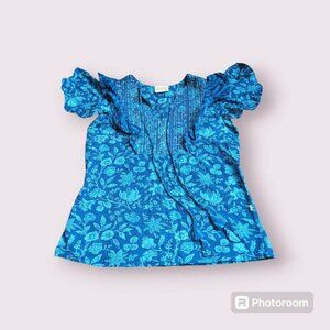 Blue Blockprint Top